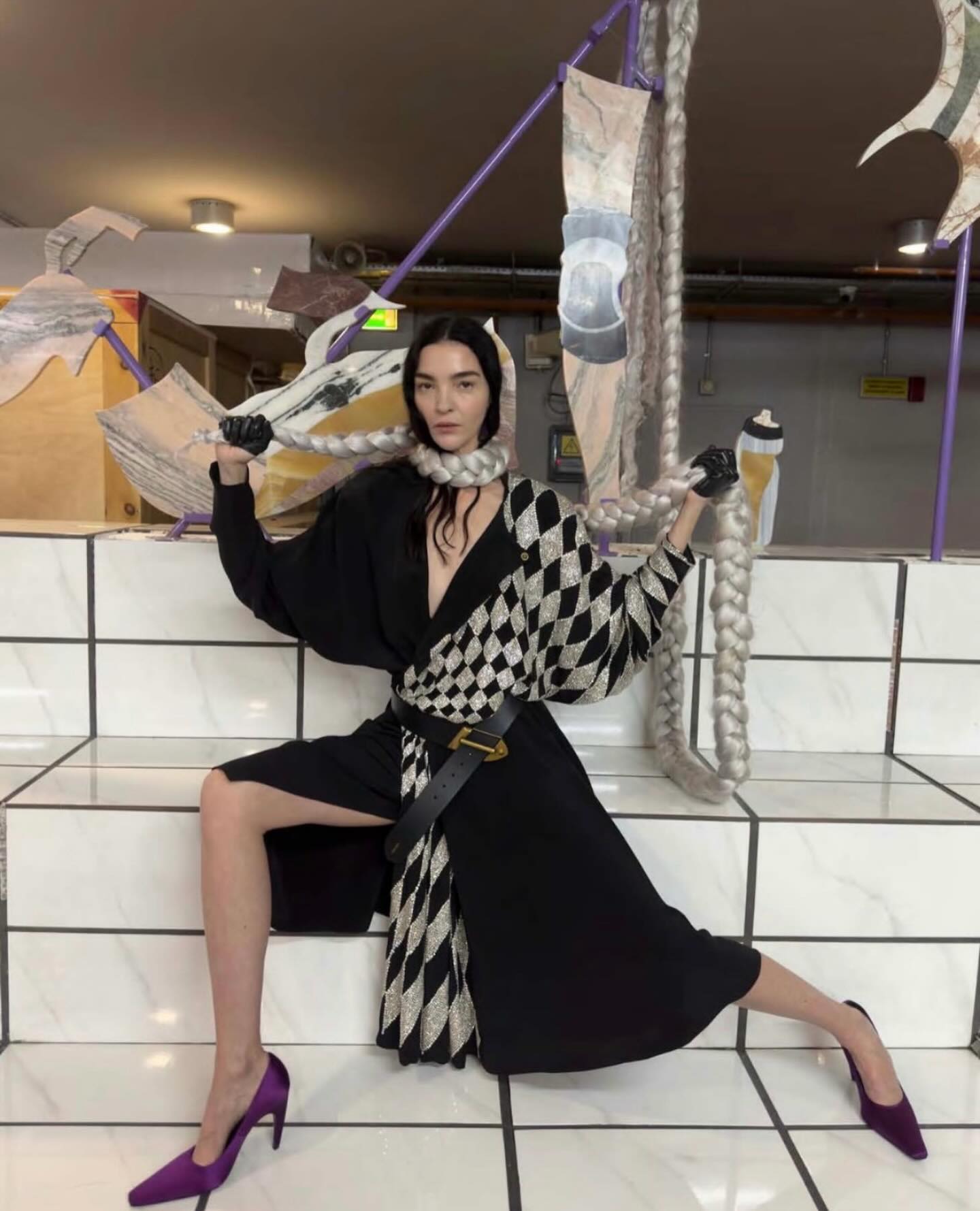 @mariacarlaboscono wearing the @judethebrand fame pump in satin for Sotheby’s February 26 issue

Styling @sissy.vian 
Photography @jurgentellerfanpage