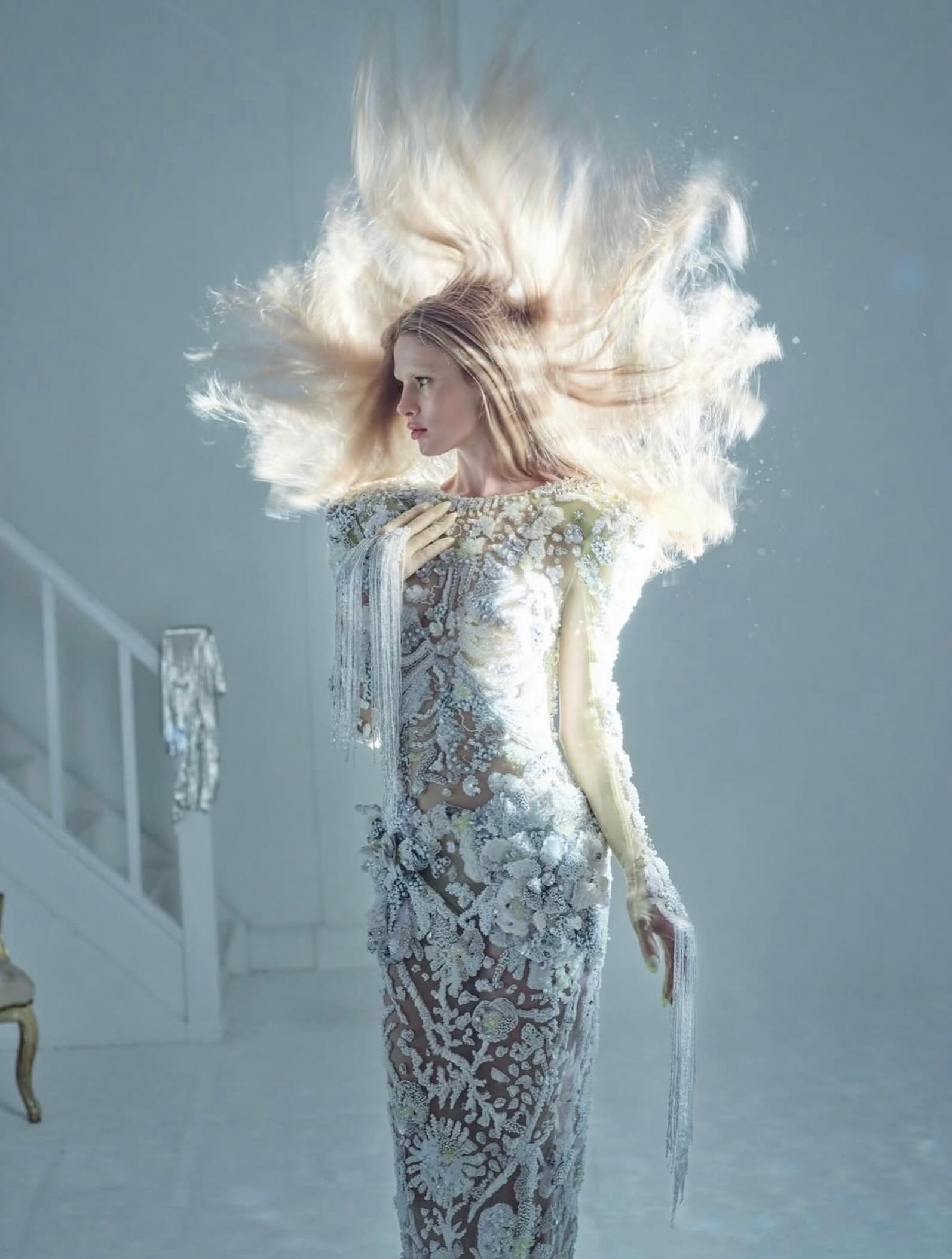 Upcycled @kevingermanier Couture dress made with unsold @lvmh clothing featured in @vmagazine 

Styling @annatrevelyan 
Photography @nick_knight