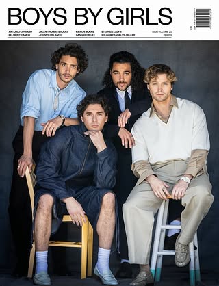 @egon_lab featured on the cover of @boysbygirls magazine with a full look on @belmontcameli 

Styling @lucakingston 
Photography @danibrubaker