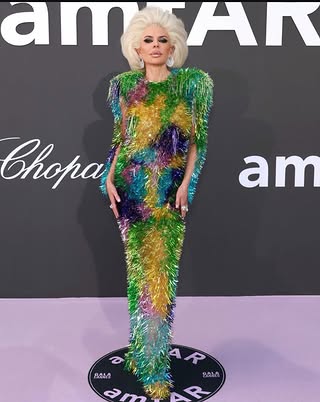 @lisarinna wearing upcycled @kevingermanier Couture during the @amfar Gala 2026 at Hotel du Cap