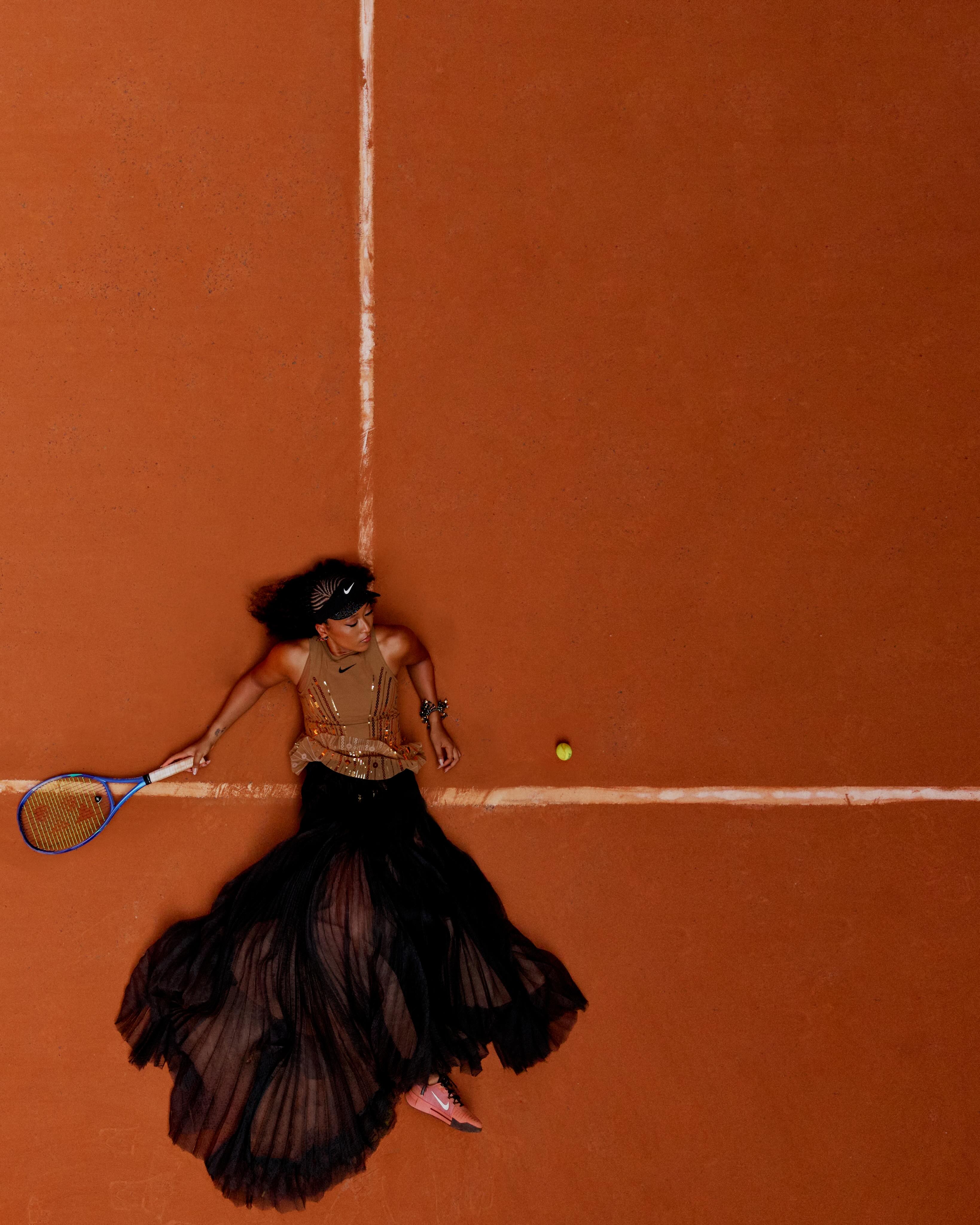 @naomiosaka wearing custom @nike Roland-Garros up cycled couture by @kevingermanier for her French open

Creative director: @themartyharper 
Creative Studio: @outlanderstudios 
Photography : @misterfifou
